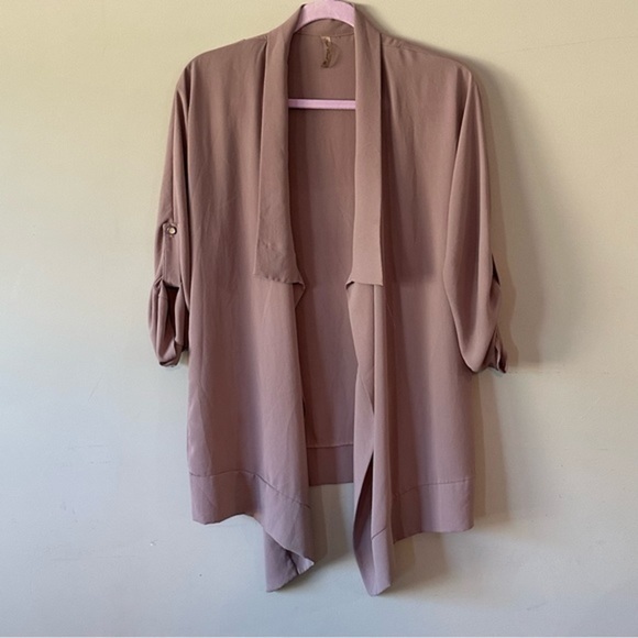 FINAL Touch Pink Mauve Asymmetric Roll Tab Jacket size Small🔴 - Picture 1 of 7